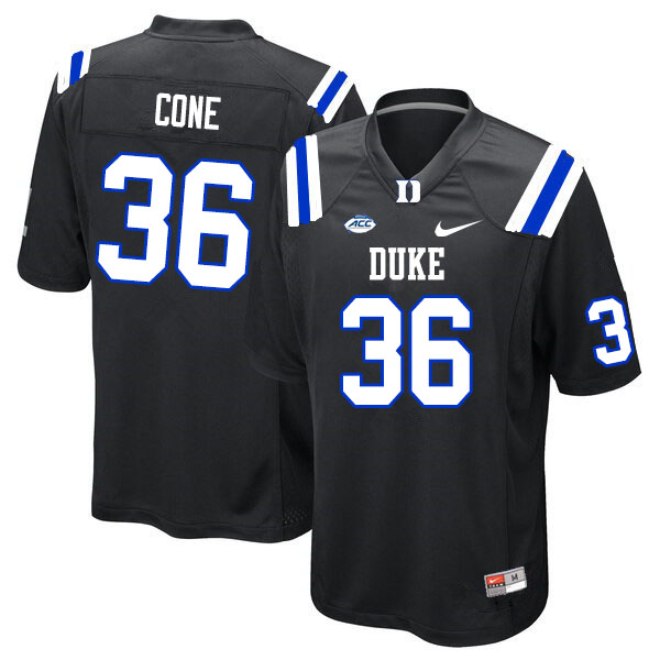 Men #36 Matthew Cone Duke Blue Devils College Football Jerseys Sale-Black - Click Image to Close